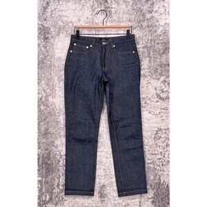 A.P.C. Jeans 26 Womens Mid Rise Skinny Ankle Leg Raw Denim Wash